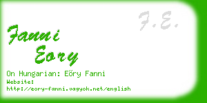 fanni eory business card